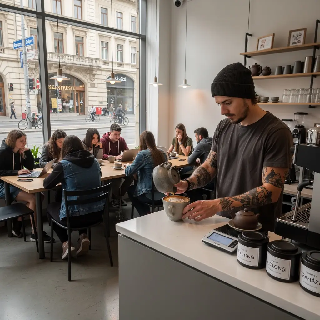 Hegyi táj, ahol az oolong tea növények virágoznak.
