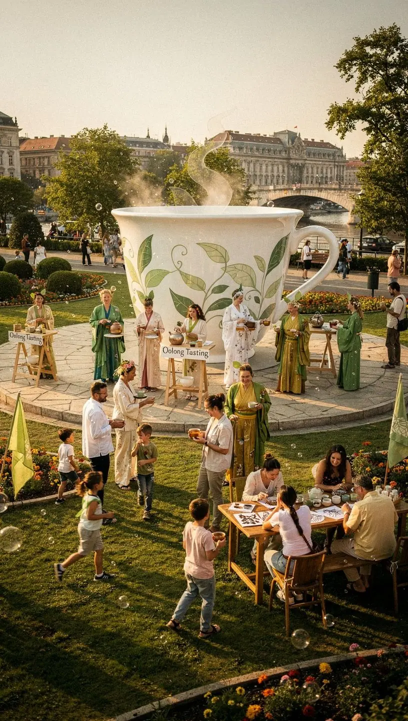 Oolong tea levelek, amelyek finom zöld és sárga árnyalatokban pompáznak.